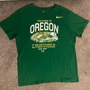 Nike Green Oregon Graphic Crew T-Shirt with Yellow Accents